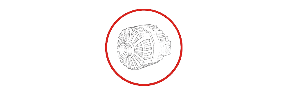 Illustration of a heavy-duty vehicle alternator