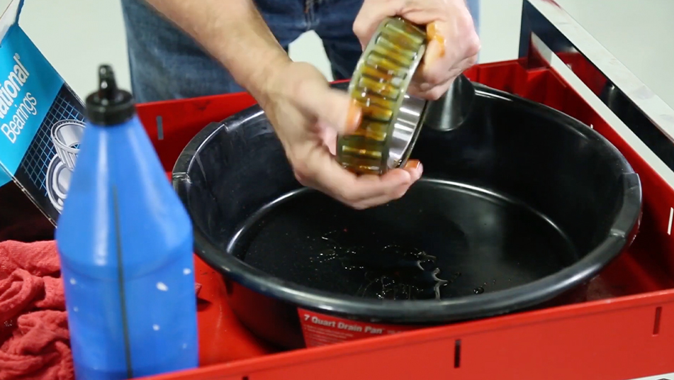 Man lubricating bearing